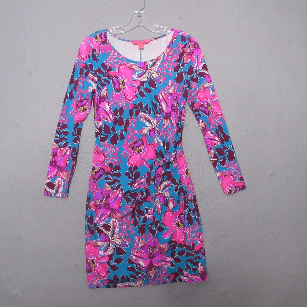 Lilly Pulitzer Dress XS Bryson Floral Knot Front Orchid You Knot Resort Preppy